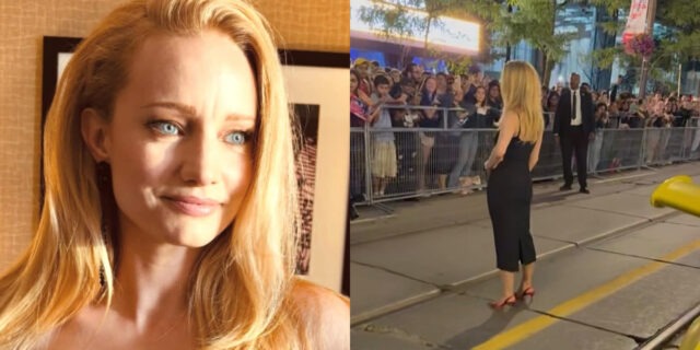 Laurence Leboeuf pose sur le tapis rouge et plusieurs parlent de sa robe