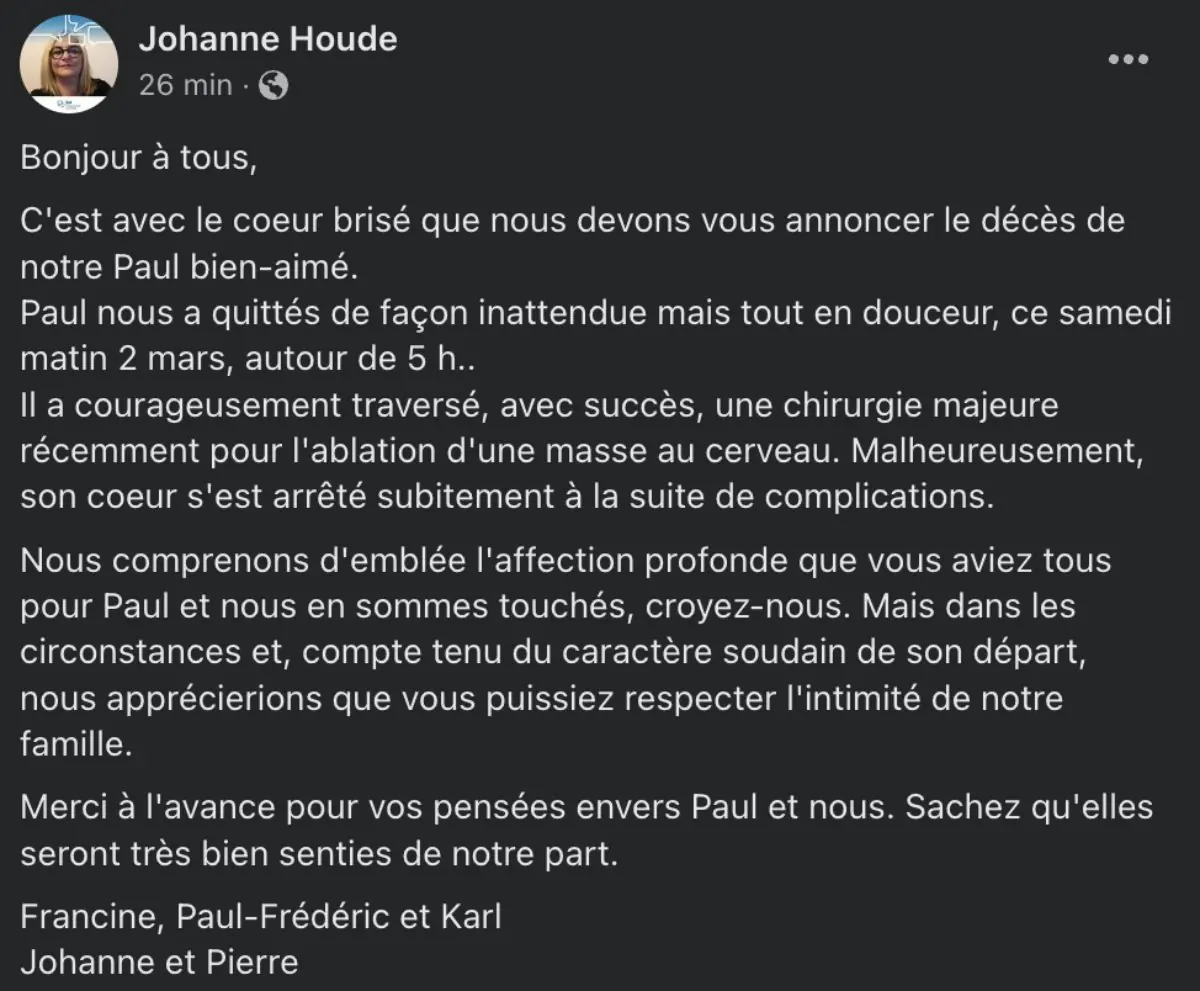 paul houde mort