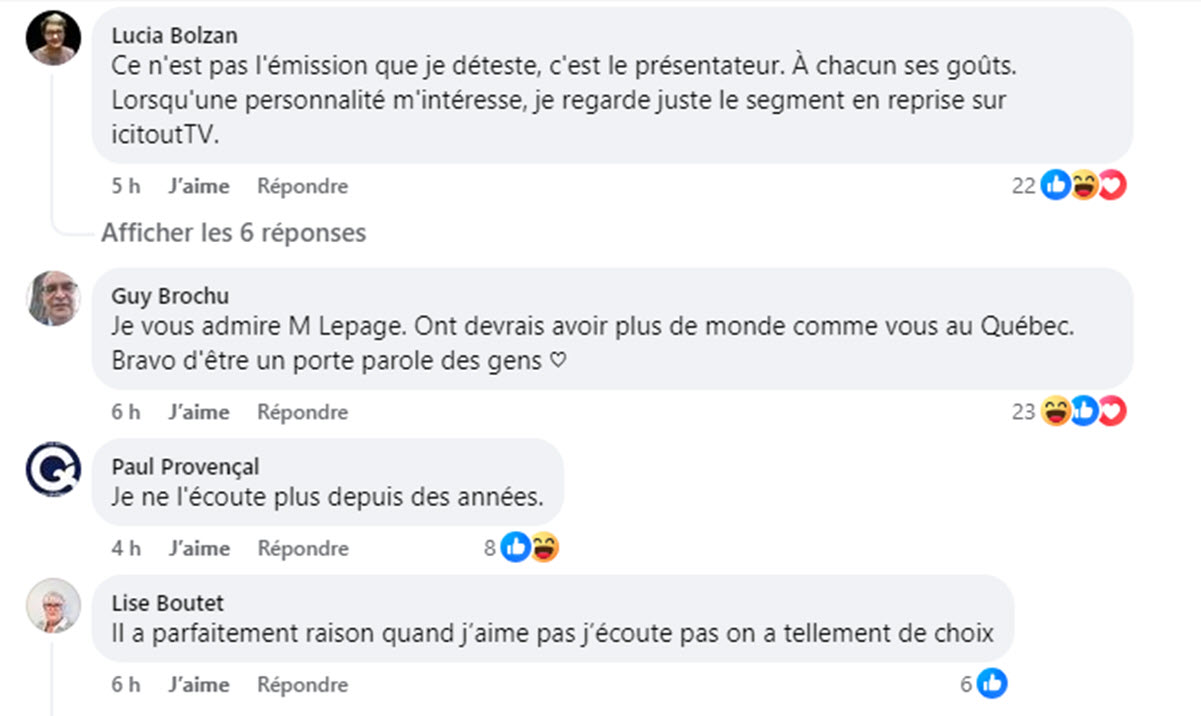 commentaire facebook guy a lepage