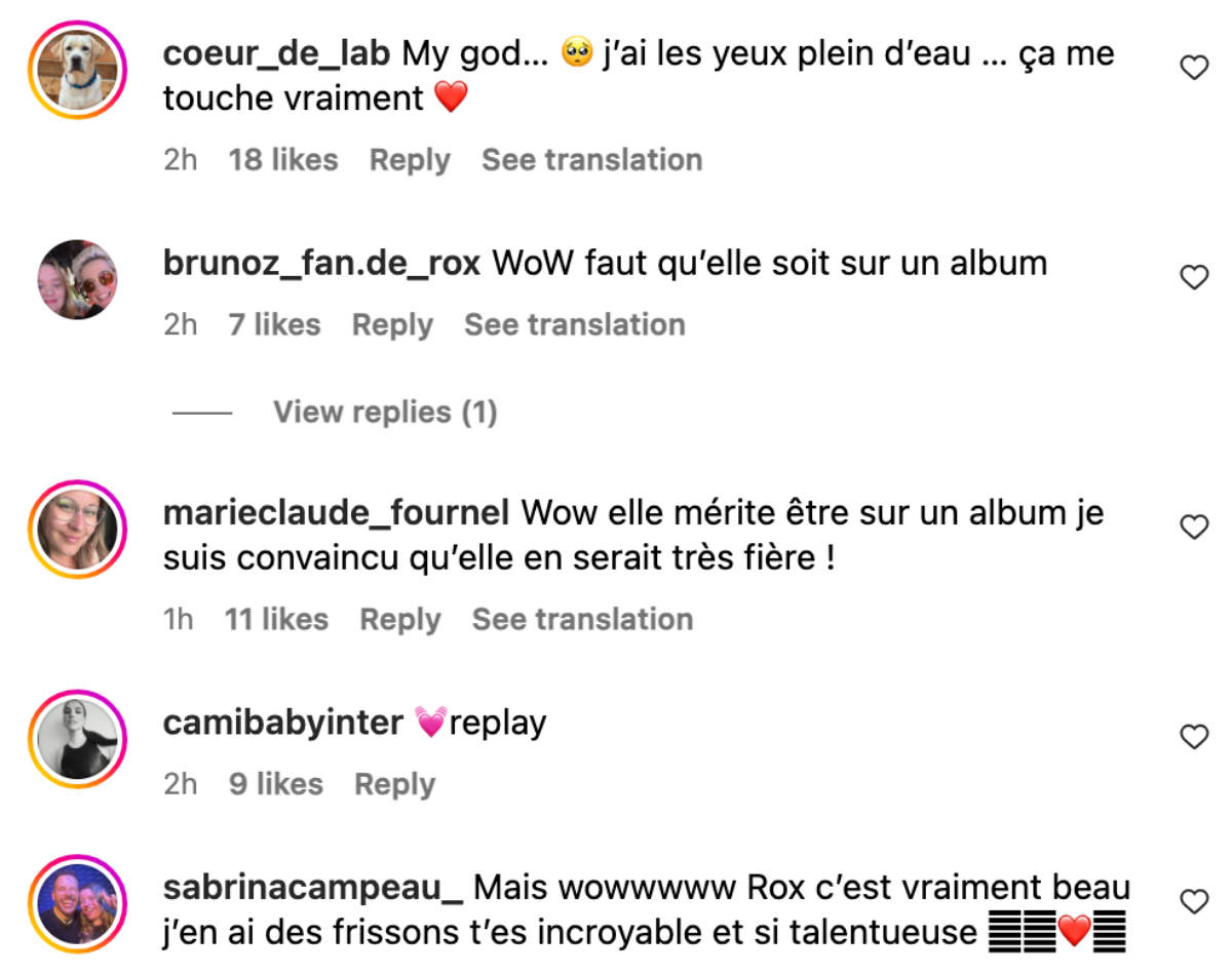 commentaires roxane bruneau