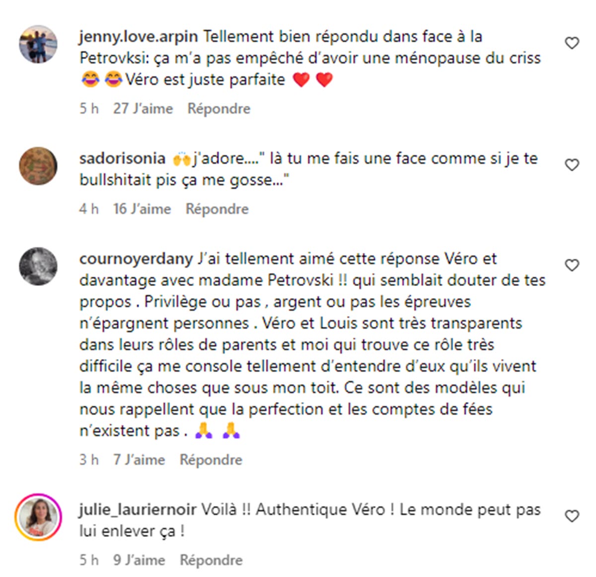 veronique cloutier publication commentaires