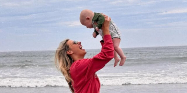 L’ex de Mathieu Baron révèle le visage de son nouveau bébé Alexandra De Simon-fils Cooper sourire