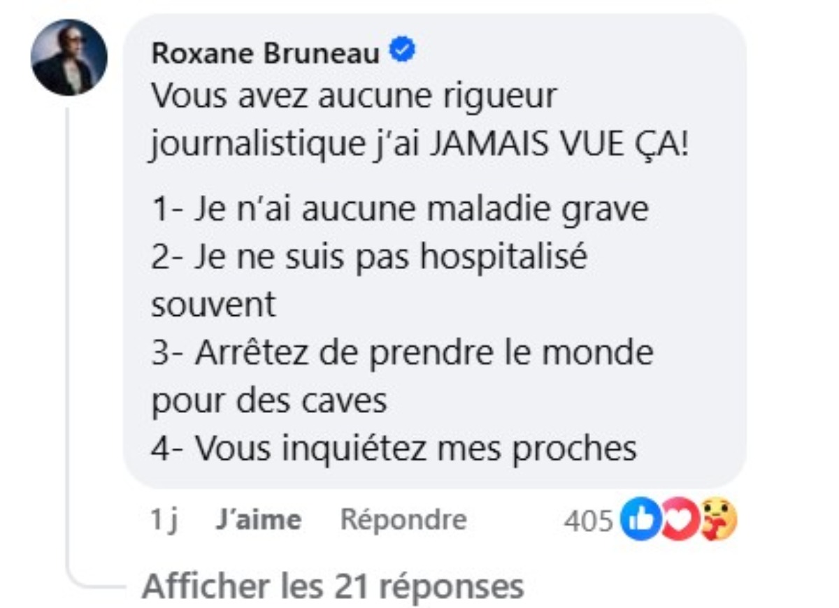 Roxane Bruneau commentaire