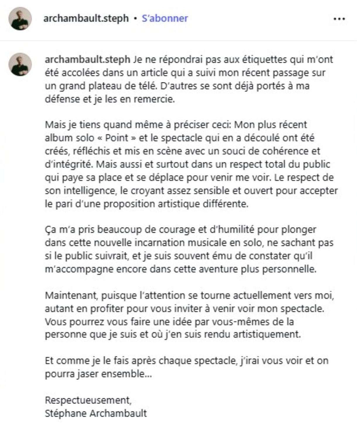 st&eacute;phane archambault publication