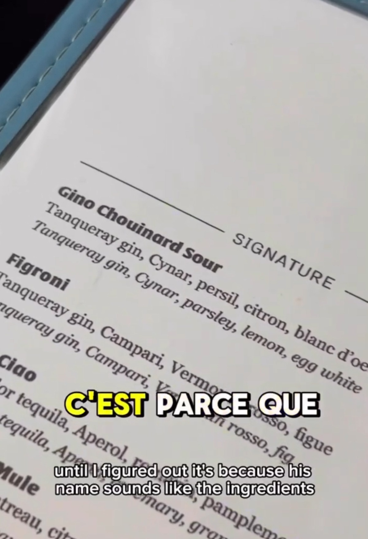 Gino Chouinard cocktail