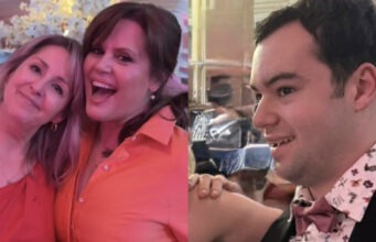 Patricia Paquin montre son look de gala avec ses enfants