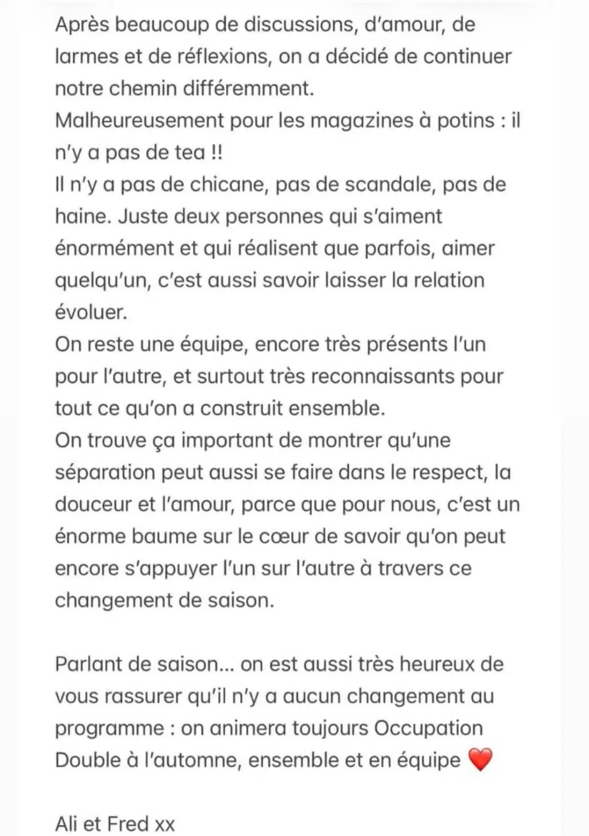 Texte séparation