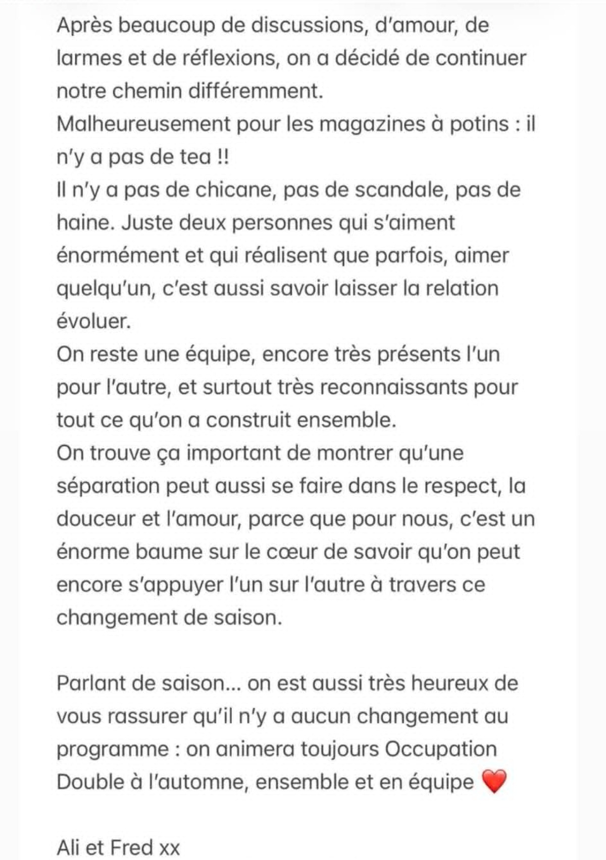 Texte séparation