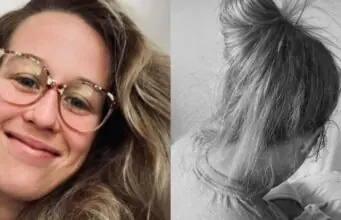 Marianne St-Gelais montre les photos de son départ de l’hôpital avec ses jumelles