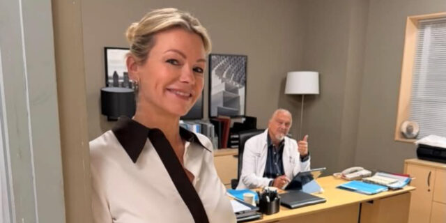 Caroline Néron partage une image avec Normand D’Amour dans les coulisses de STAT STAT Claude Coupal