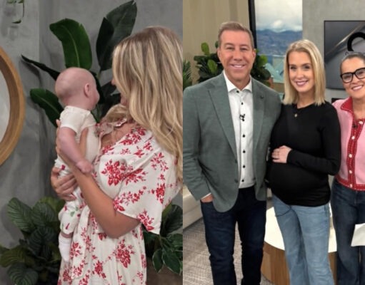 Pascale Robitaille présente son petit Jules sur le plateau de Salut Bonjour