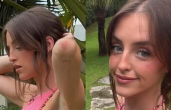 Alicia Moffet crée une tonne de réactions avec ses photos en robe rose