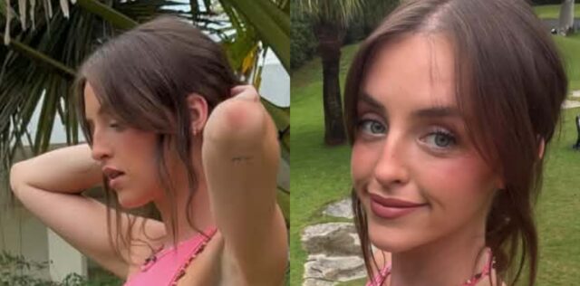 Alicia Moffet crée une tonne de réactions avec ses photos en robe rose